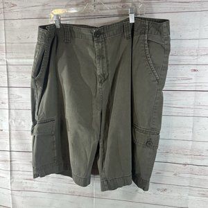 Open Trails Cargo Shorts Mens size 42 Gray Brown Khaki Utility Hiking 10" inseam